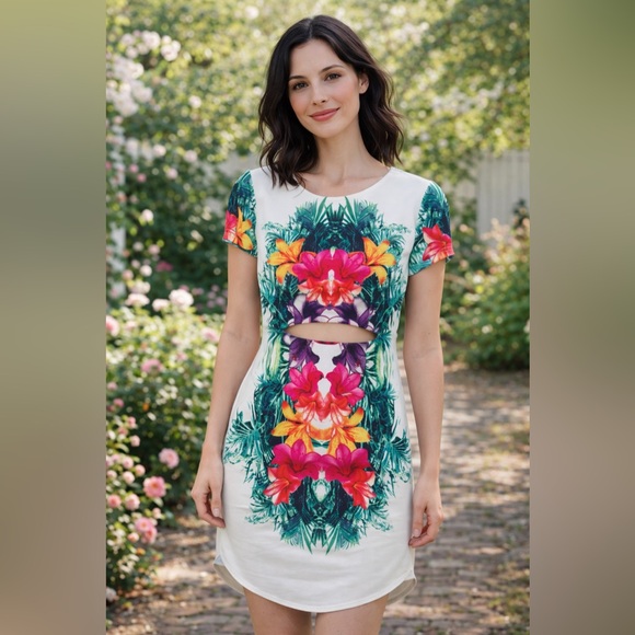 Forever 21 Dresses & Skirts - Forever 21 White Floral Short Sleeve Mini Dress